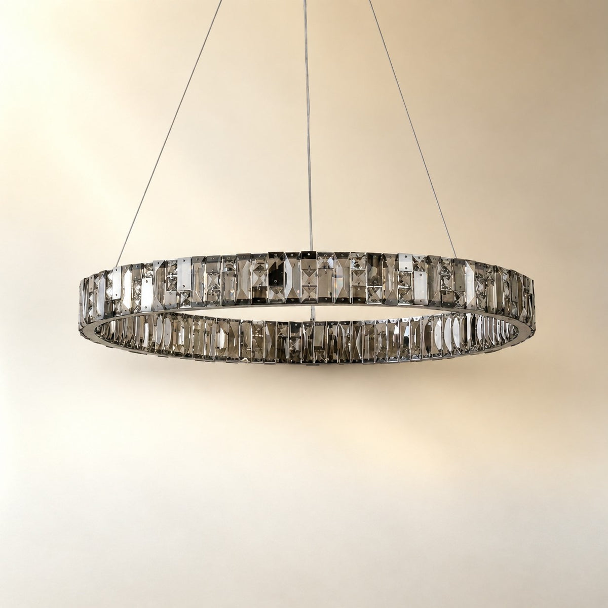 Isavan Crystal&Alabaster Round Ring Chandelier