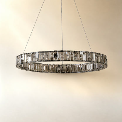Isavan Crystal&Alabaster Round Ring Chandelier