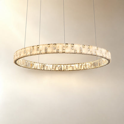 Isavan Crystal&Alabaster Round Ring Chandelier