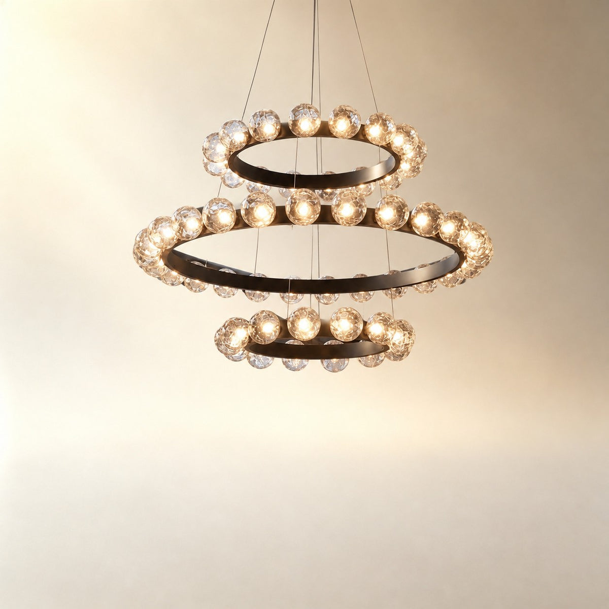 Kaivan Bubbles 3-Tier Nested Glass Chandelier
