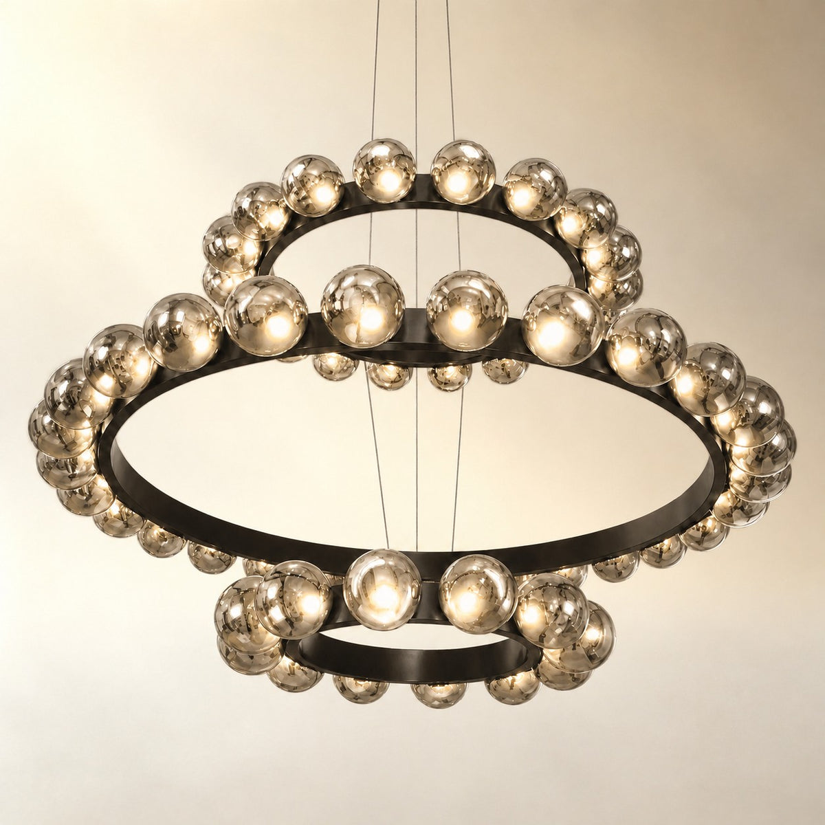 Kaivan Bubbles 3-Tier Nested Glass Chandelier