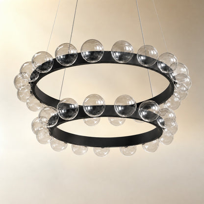 Kaivan Bubbles Nested Glass Chandelier 31"