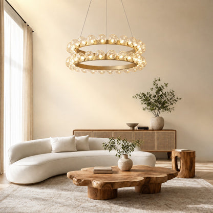 Kaivan Bubbles Nested Glass Chandelier 39"
