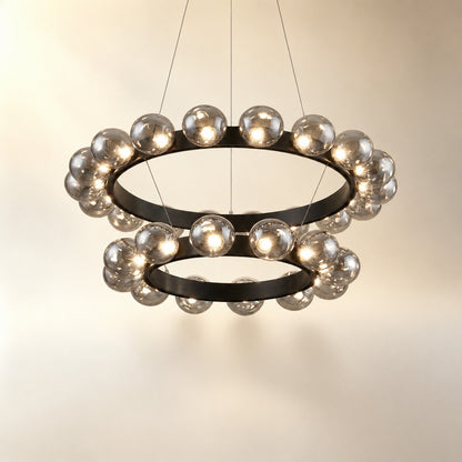 Kaivan Bubbles Nested Glass Chandelier 31"