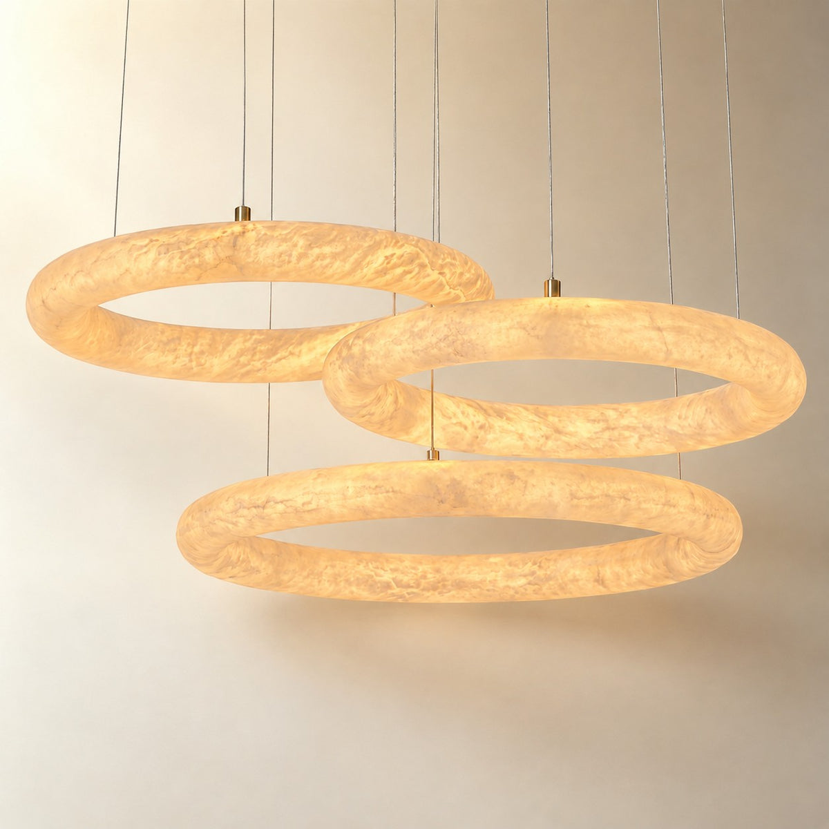 Kelvin Modern Alabaster Ring Chandelier
