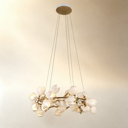 Lauro Ceramic Leaf Chandelier