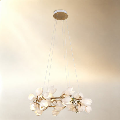 Lauro Ceramic Leaf Chandelier