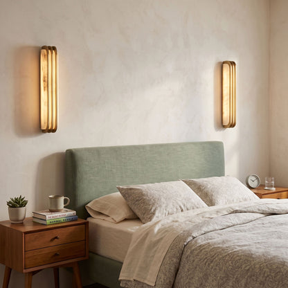 Layered Alabaster Wall Sconce