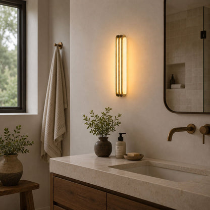 Layered Alabaster Wall Sconce