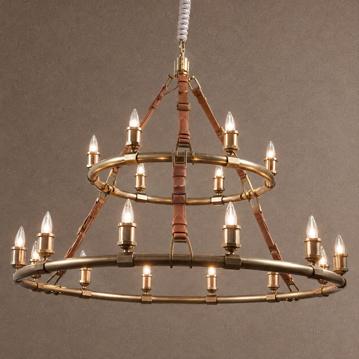 Leather Round Chandelier