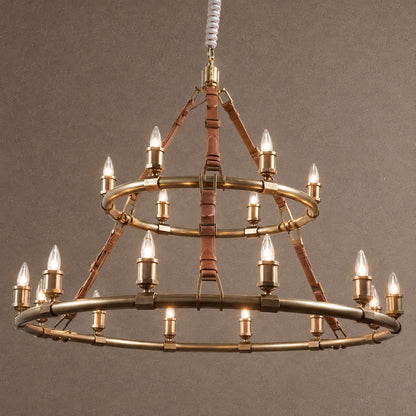 Leather Round Chandelier