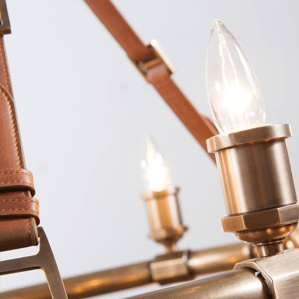 Leather Round Chandelier