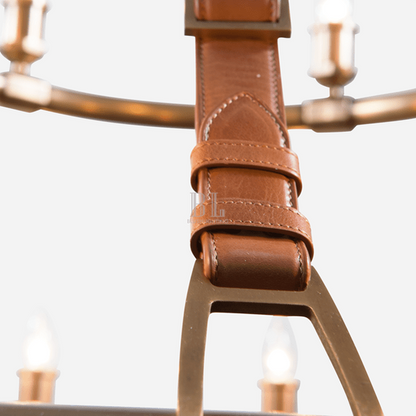 Leather Round Chandelier