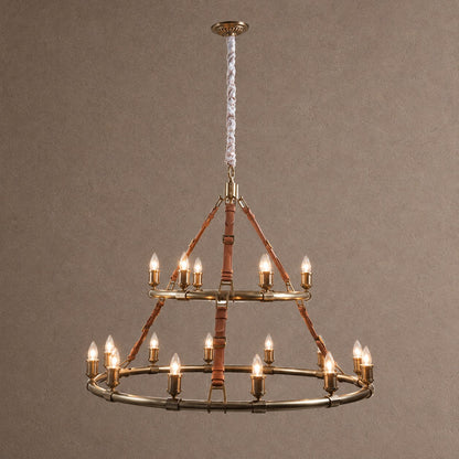 Leather Round Chandelier