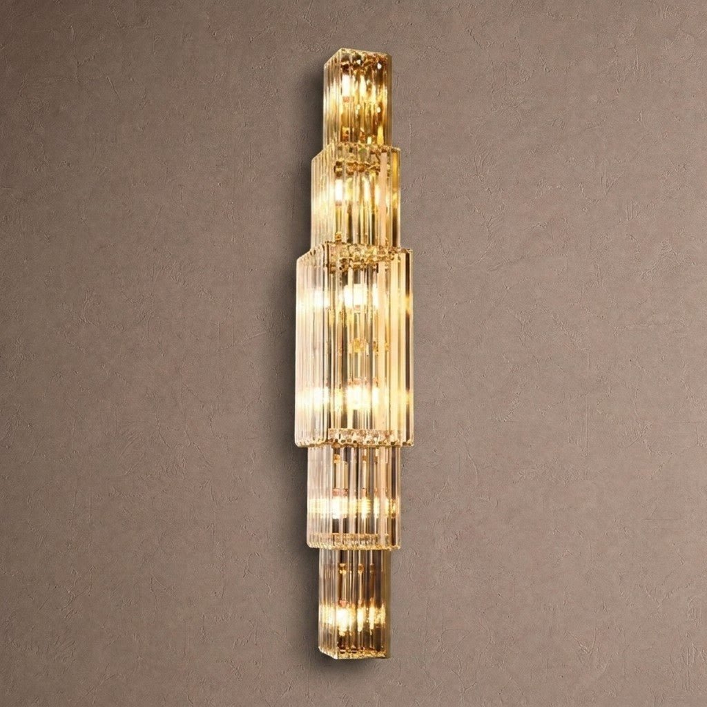 Light Luxury Crystal Layered Wall Lamp