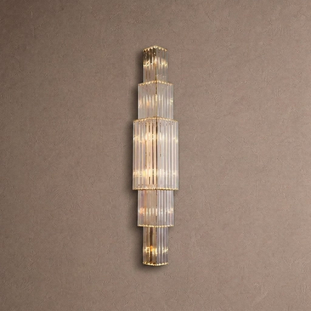 Light Luxury Crystal Layered Wall Lamp