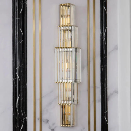Light Luxury Crystal Layered Wall Lamp