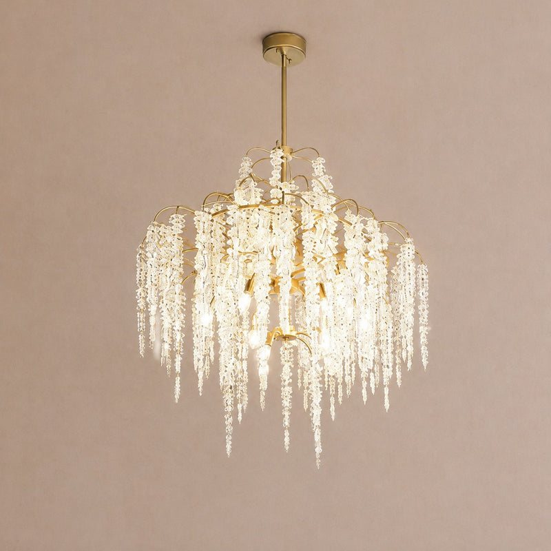 Light Luxury Elegant Sliver Flower Branch Chandelier For Living/Dinning/Bedroom Room/Hallway