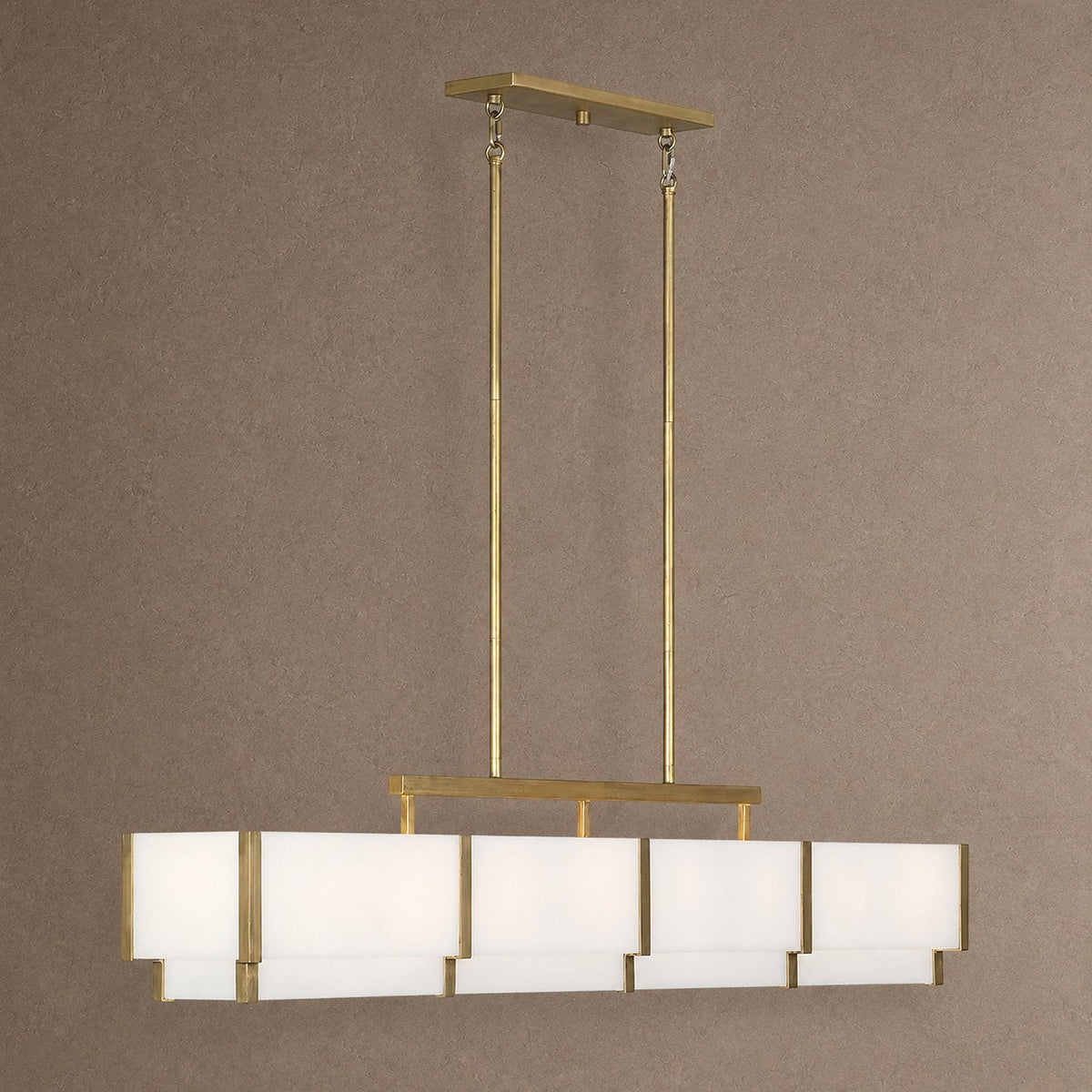 Linear Alabaster Panel Chandelier