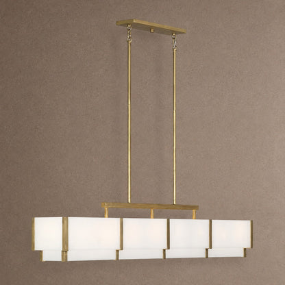 Linear Alabaster Panel Chandelier