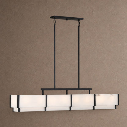 Linear Alabaster Panel Chandelier