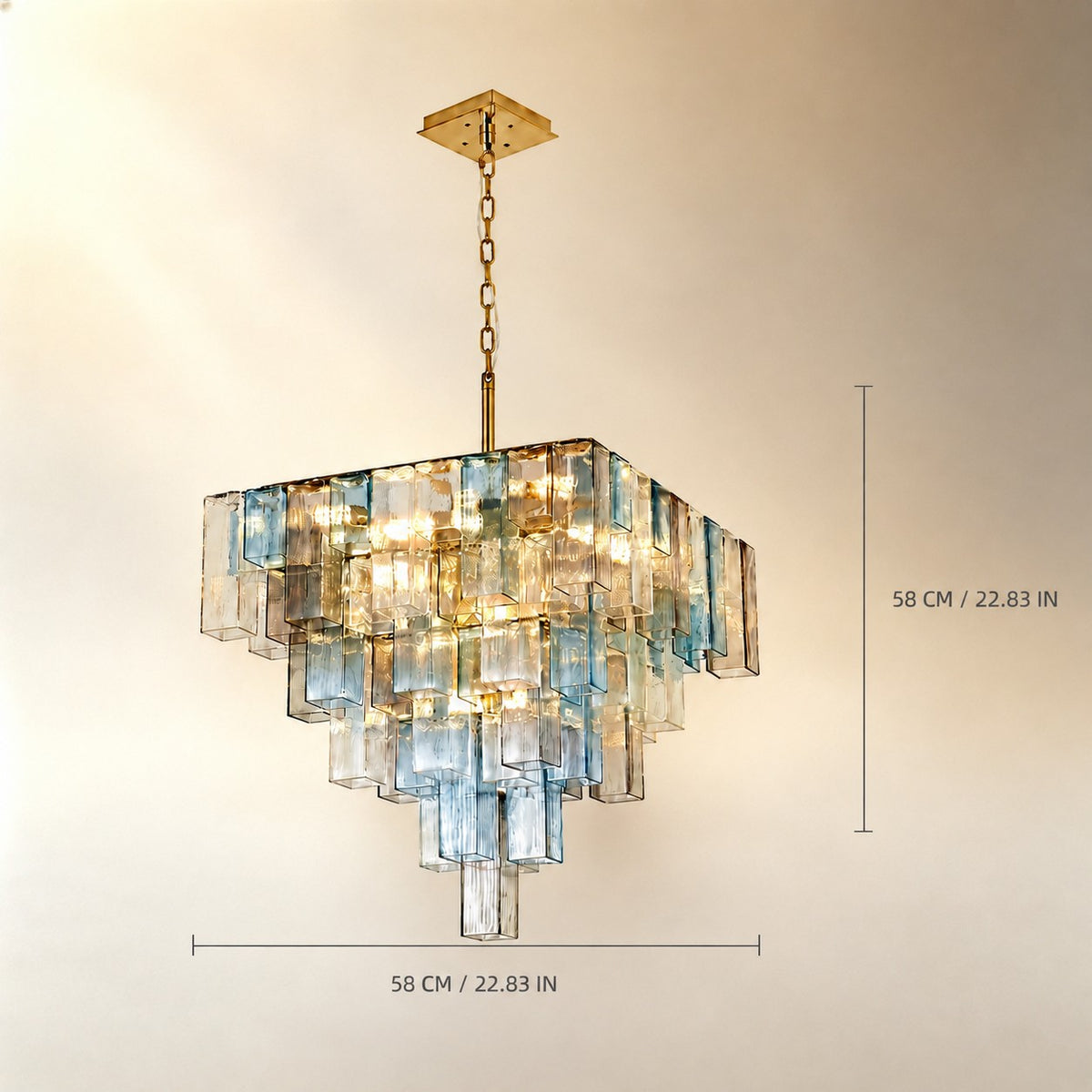 Artisan Murano-Style Chromatic Vault Chandelier