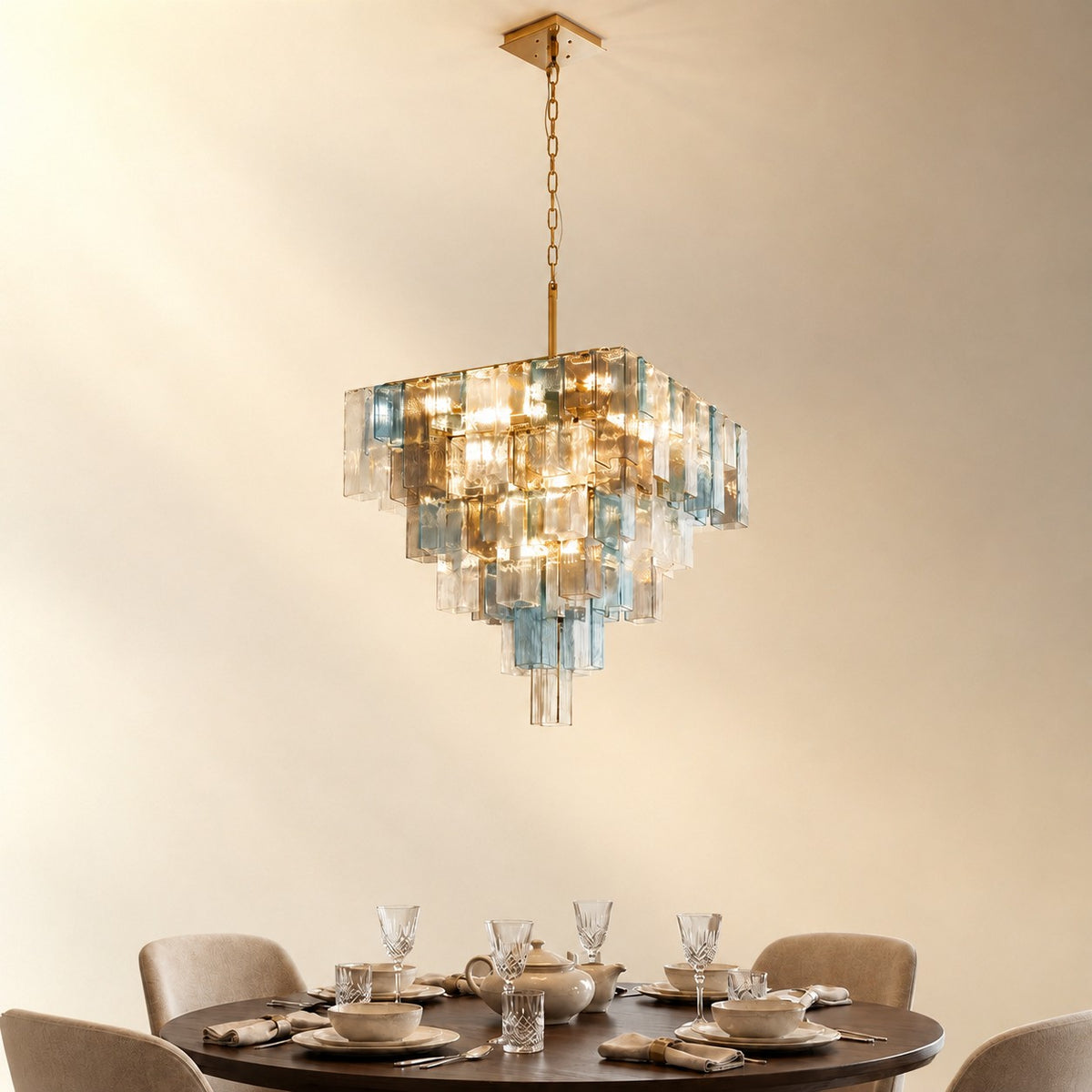 Artisan Murano-Style Chromatic Vault Chandelier
