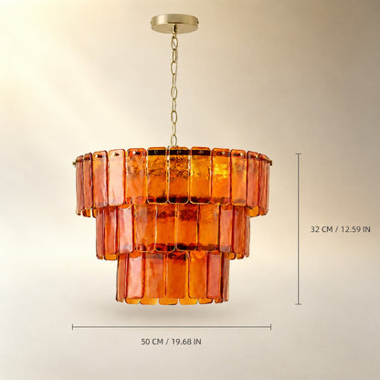 Artisan Chandelier Murano Style Solenne Ember