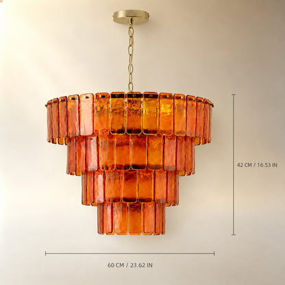 Artisan Chandelier Murano Style Solenne Ember