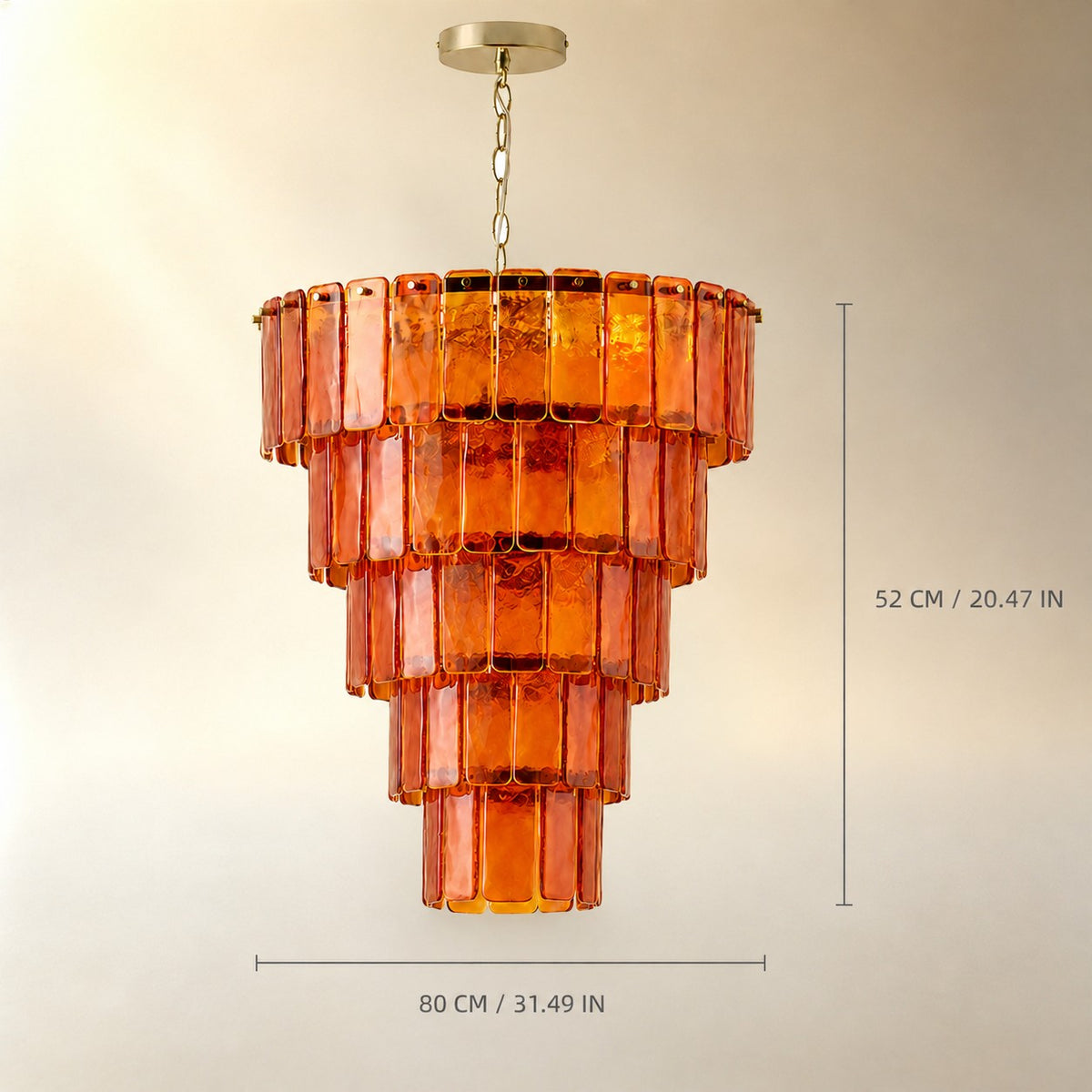 Artisan Chandelier Murano Style Solenne Ember