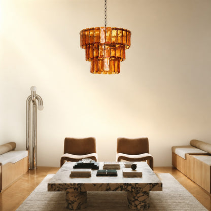 Artisan Chandelier Murano Style Solenne Ember