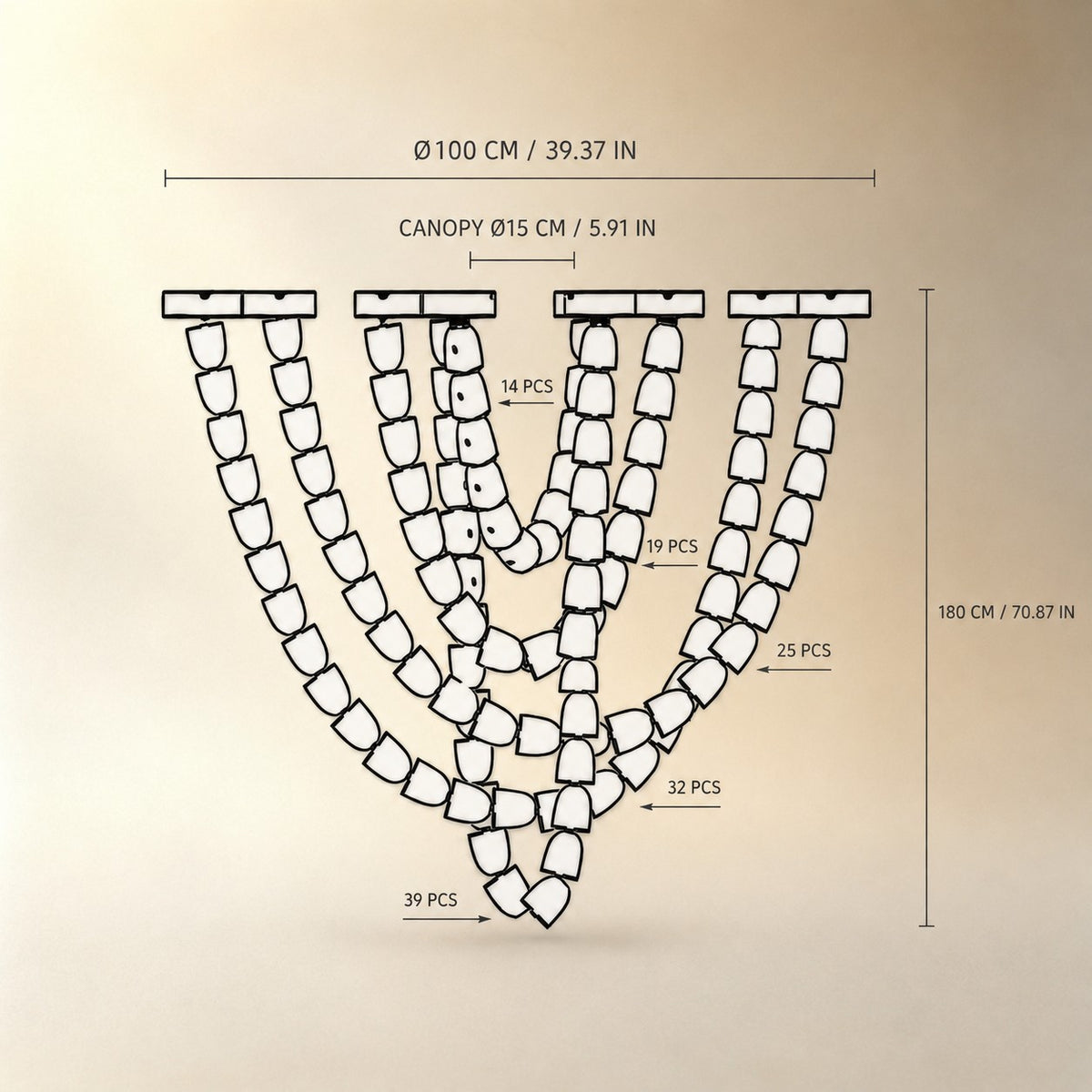 Living Chandelier – Modern Crystal Versailles Veil