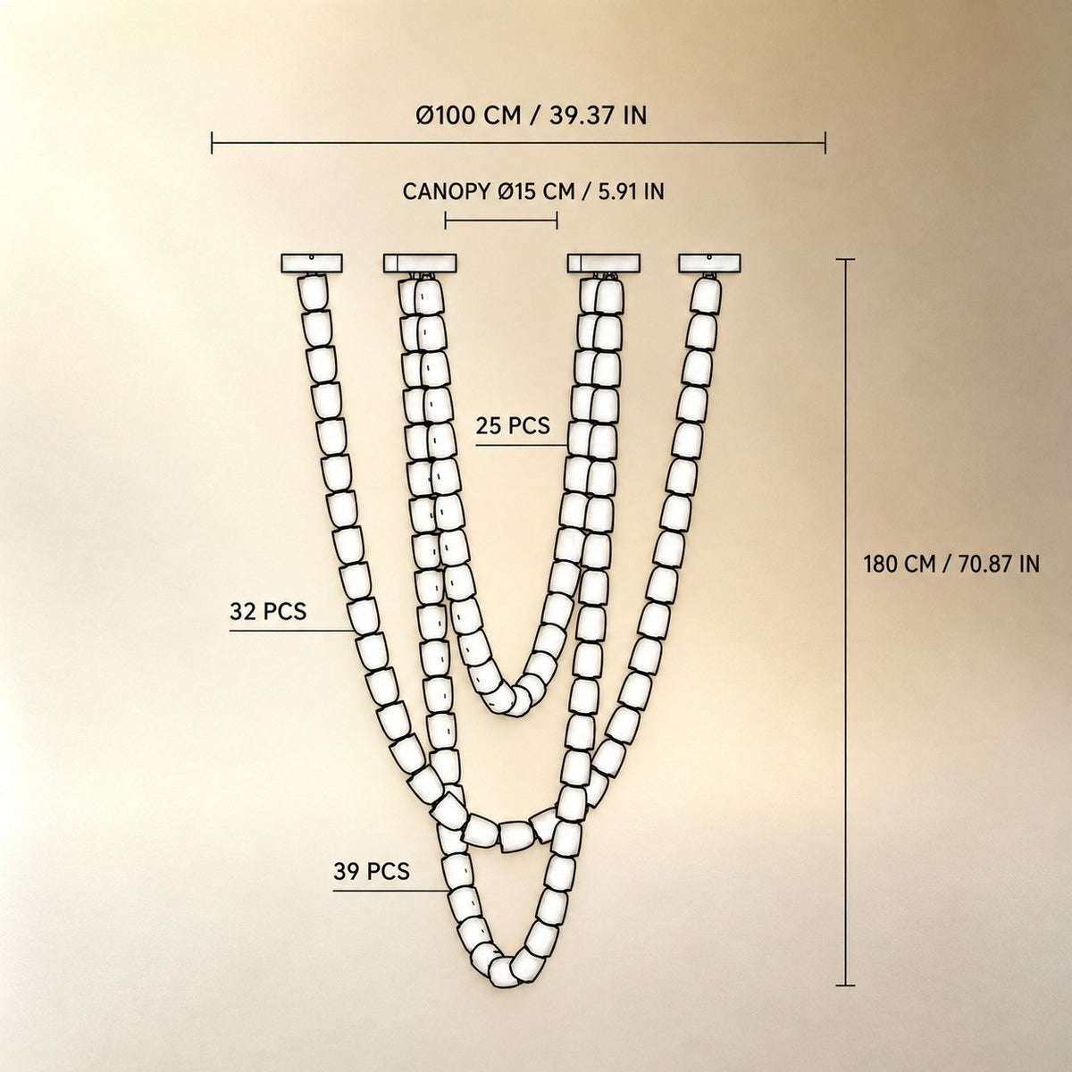 Living Chandelier – Modern Crystal Versailles Veil