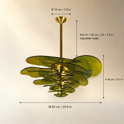 Living Room Chandelier – Artisan Murano Style Petal Cascade