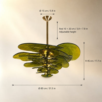 Living Room Chandelier – Artisan Murano Style Petal Cascade