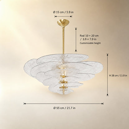 Living Room Chandelier – Artisan Murano Style Petal Cascade