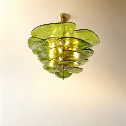 Living Room Chandelier – Artisan Murano Style Petal Cascade