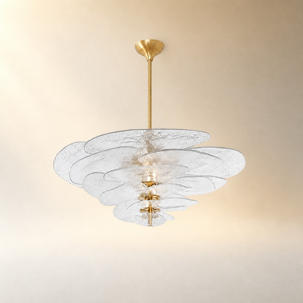 Living Room Chandelier – Artisan Murano Style Petal Cascade