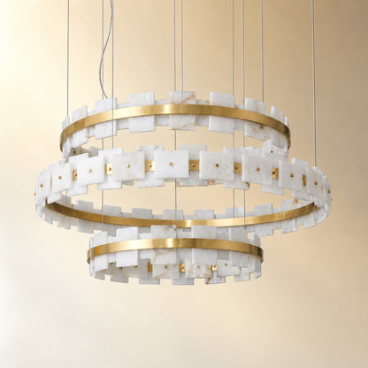 Lorian Modern Alabaster Ring Chandelier