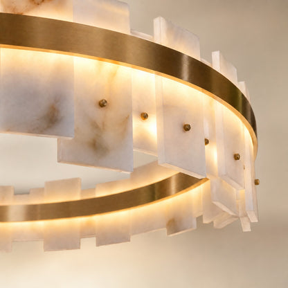 Lorian Modern Alabaster Ring Chandelier