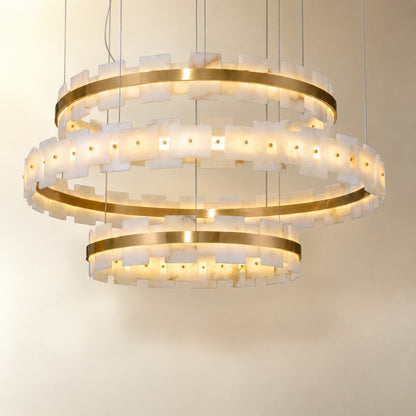 Lorian Modern Alabaster Ring Chandelier