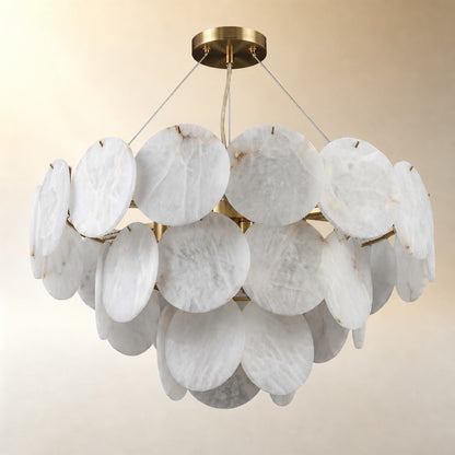 Lorian Modern Alabaster Round Chandelier