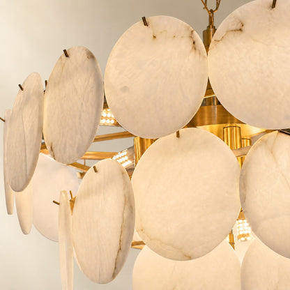 Lorian Modern Alabaster Round Chandelier