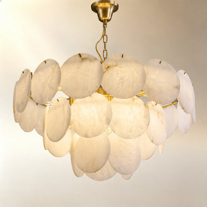 Lorian Modern Alabaster Round Chandelier