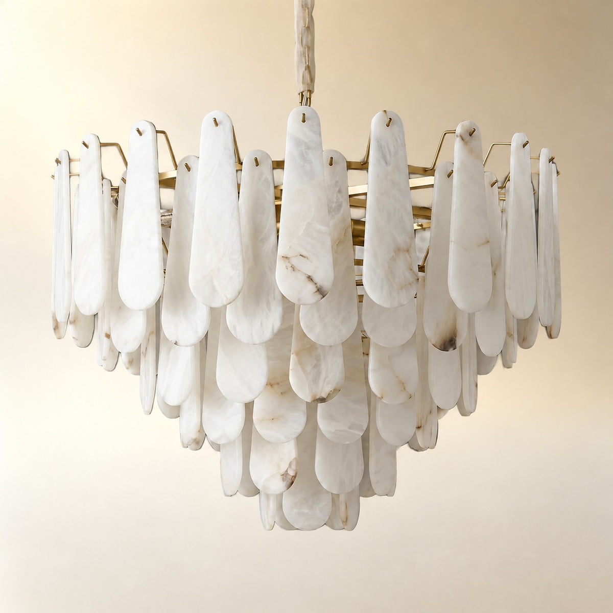 Lorian Modern Alabaster Tiered Chandelier