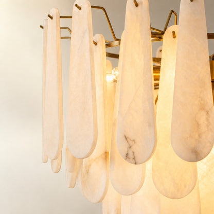 Lorian Modern Alabaster Tiered Chandelier