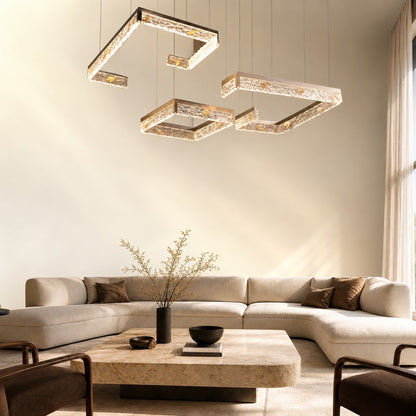 Luminous Cube Modern Multi-Tier Cluster Chandelier