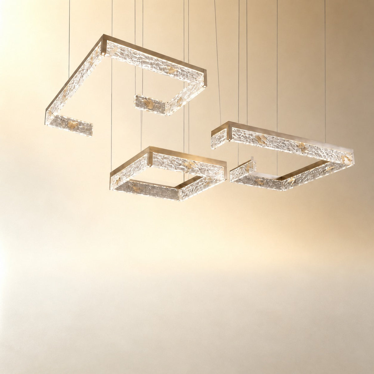 Luminous Cube Modern Multi-Tier Cluster Chandelier