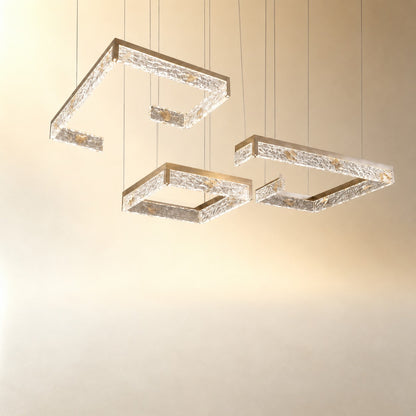 Luminous Cube Modern Multi-Tier Cluster Chandelier