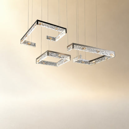 Luminous Cube Modern Multi-Tier Cluster Chandelier